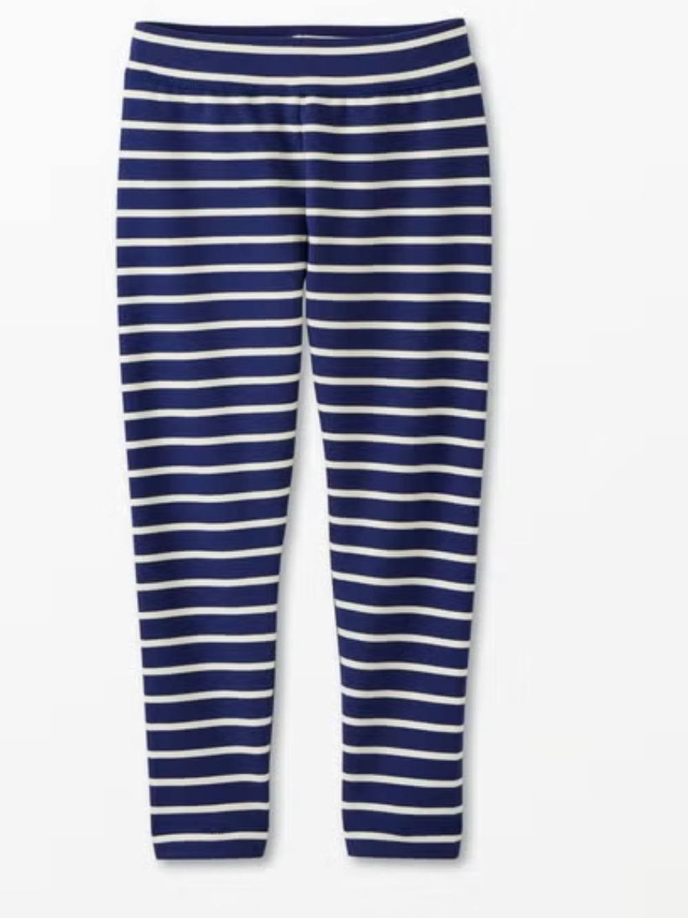 Hanna Andersson French Terry Striped Leggings Navy Blue White 4 Kids Children’s